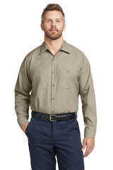 Red Kap® Long Size, Long Sleeve Industrial Work Shirt. SP14LONG