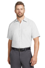 Red Kap® Long Size, Short Sleeve Striped Industrial Work Shirt. CS20LONG